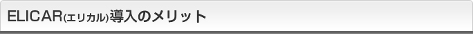ELICAR(エリカル)導入のメリット